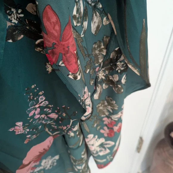 Lulu's Dark Green Floral A-Line Skirt - Picture 7 of 7